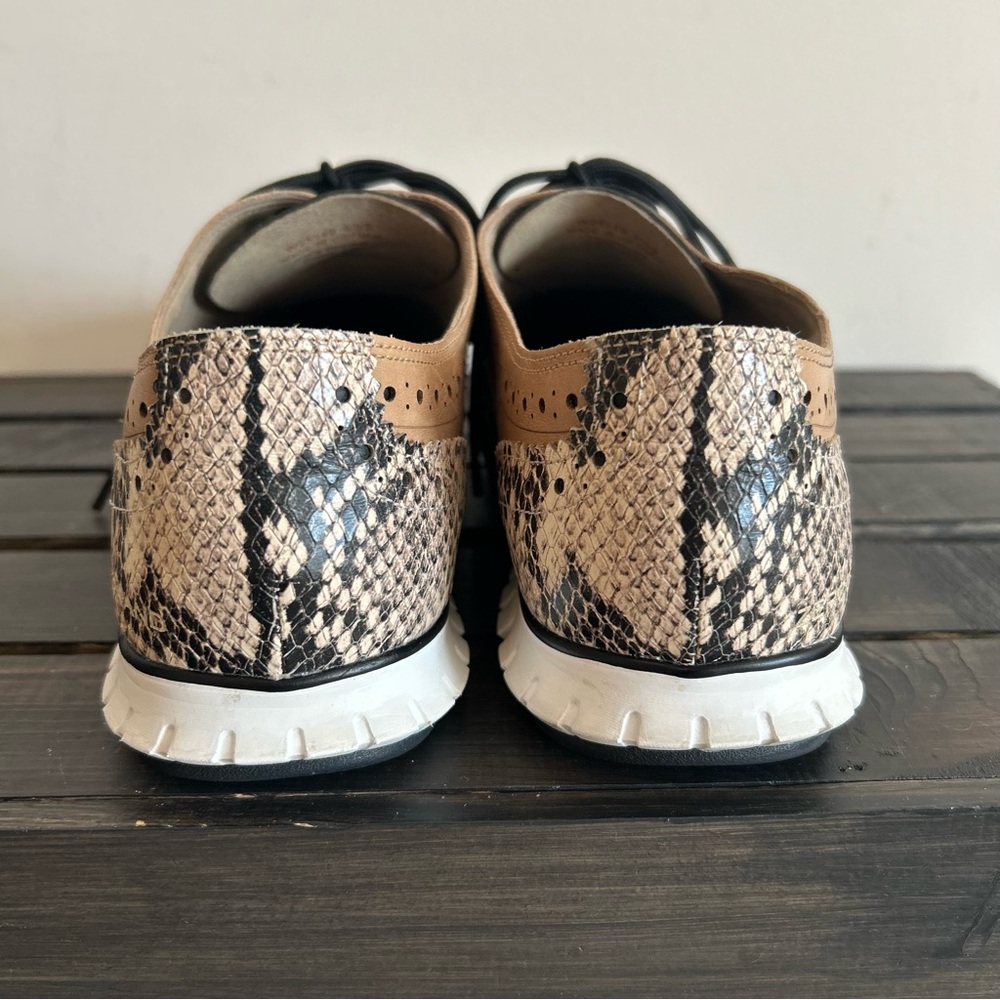 Cole Haan ZeroGrand Women’s Wingtip Oxford Snake Skin Accent Shoes Sz 9.5B - Picture 5 of 7